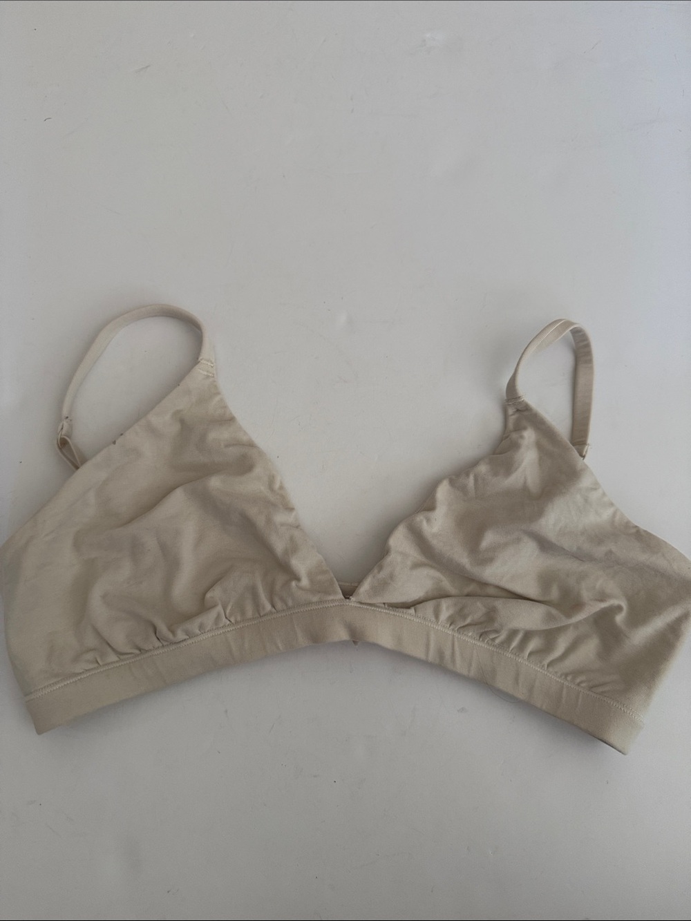 Skims Everyday Soft Triangle Bralette — Cream size XL